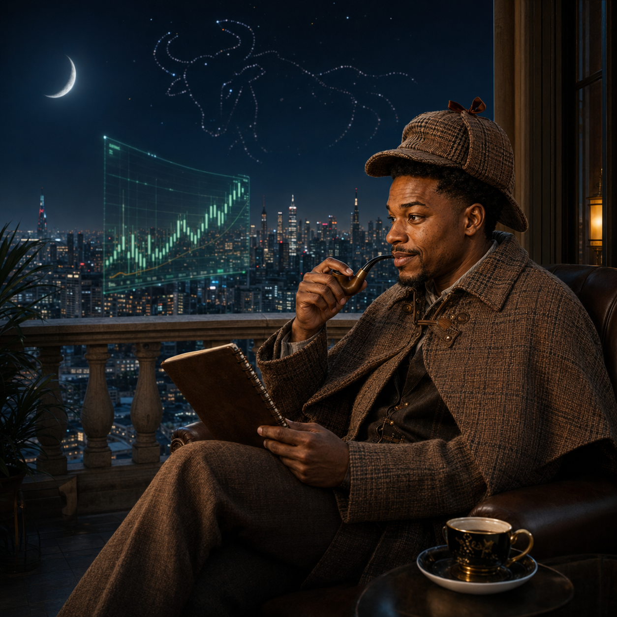 PipeAnsem watching the skyline chart at night